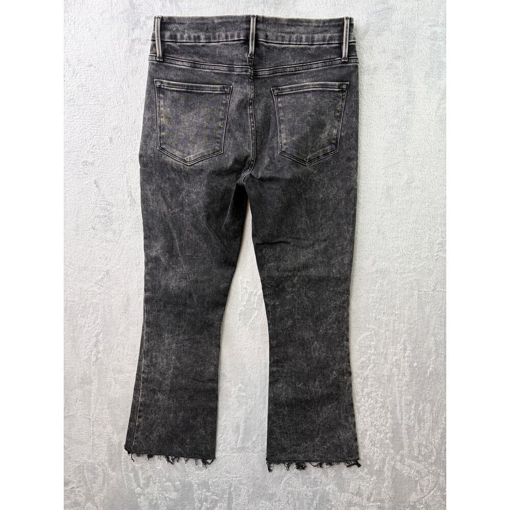 FRAME Le Crop Mini Boot Jeans – Faded Black – Frayed Hem – Size 29 - Picture 2 of 6